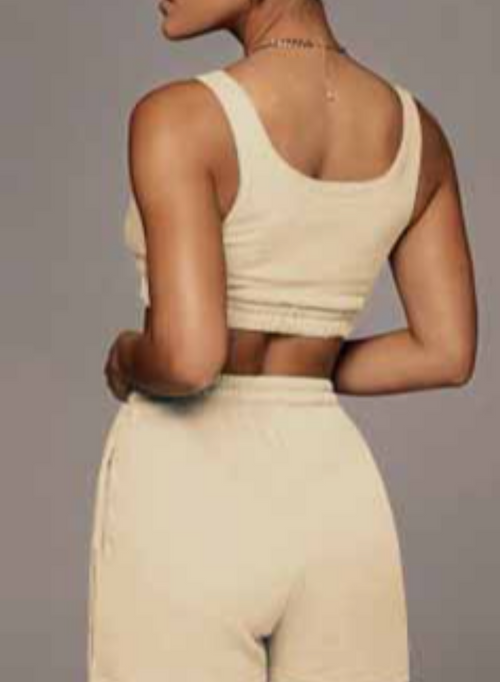 Cropped Tank Top & Shorts Set