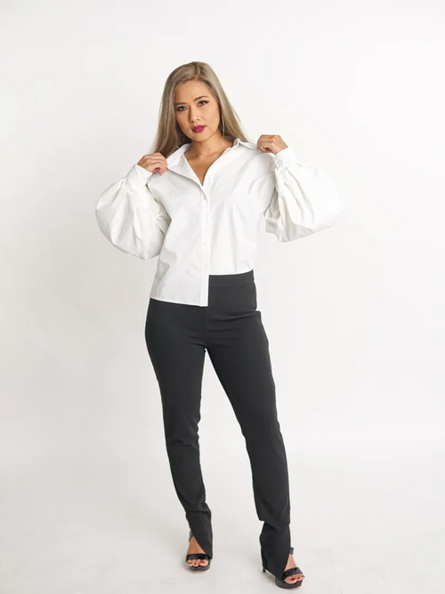 Lantern Sleeve Button Down Shirt